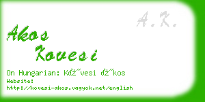 akos kovesi business card